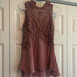 Sleeveless Lace and Chiffon Top